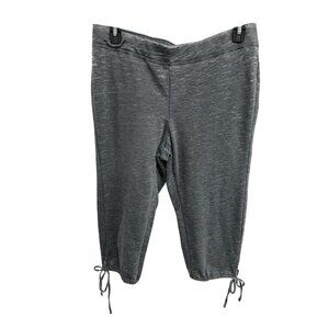 Silverwear Petite Drawstring Hem Gray Capri Pants Size PL Drawstring Hem Casual